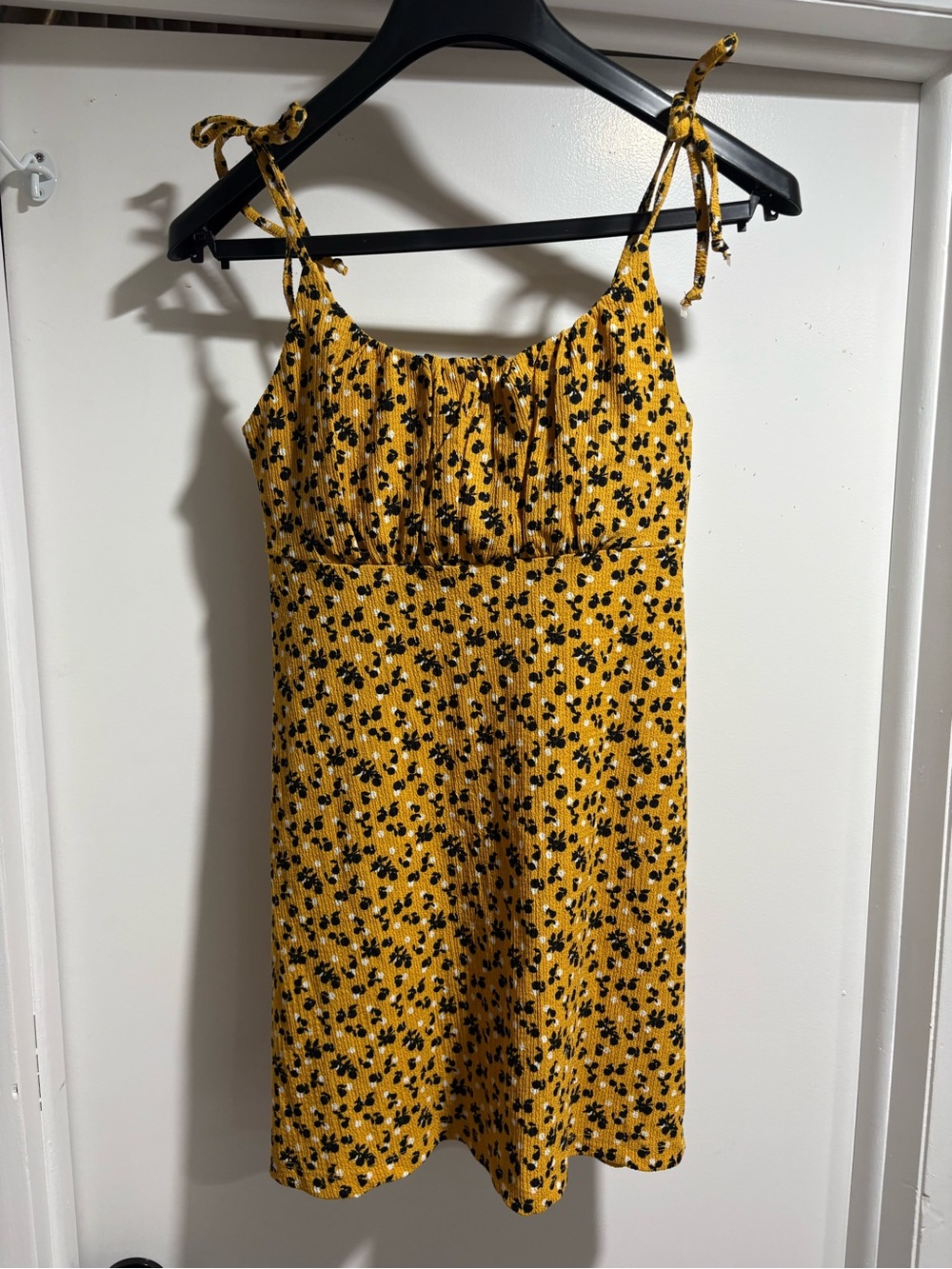 Topshop Mustard Yellow Floral Print Dress